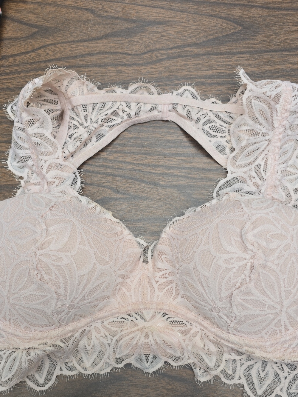 Lace Bralette in Blush Pink - Women's Intimates Size Large